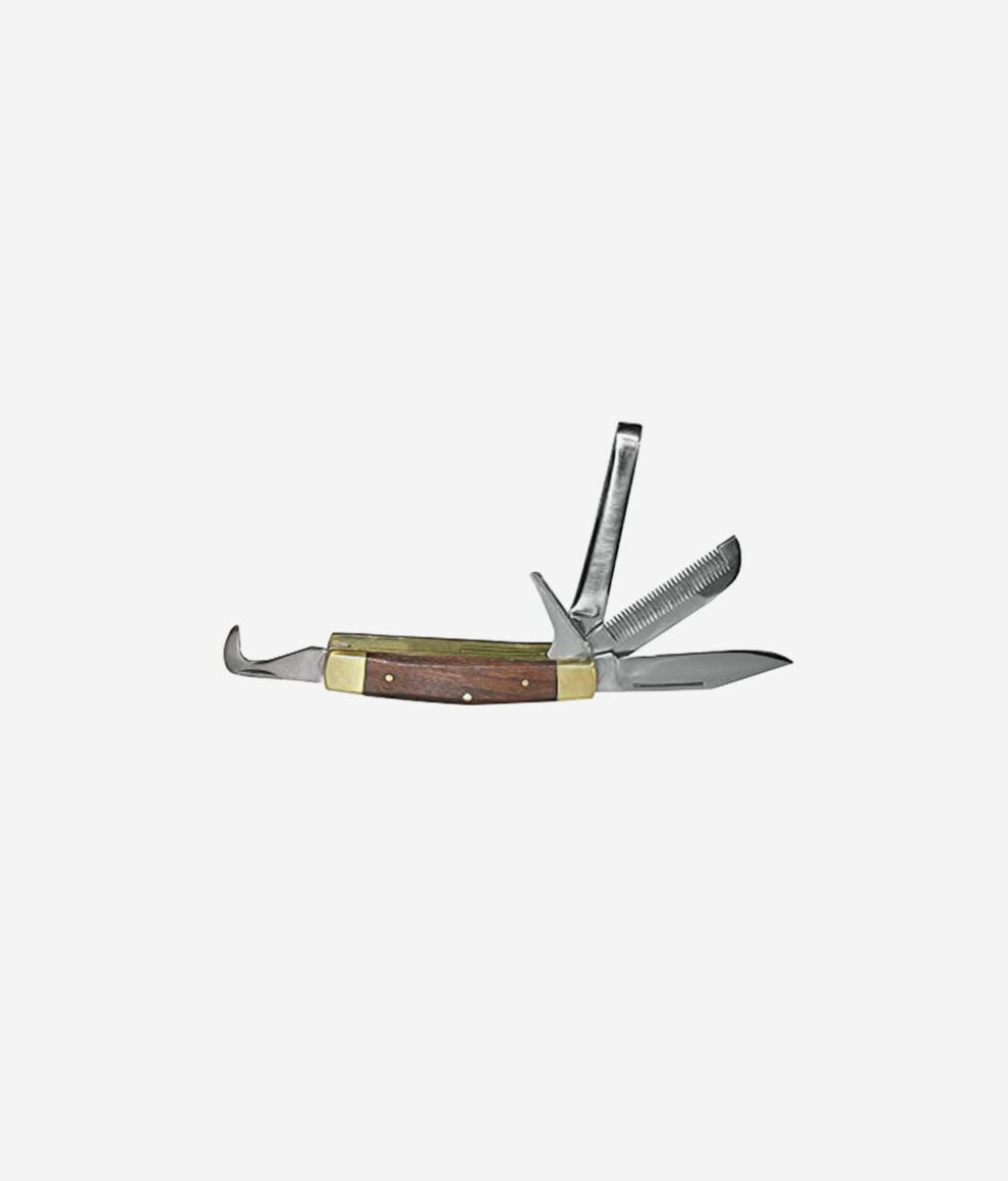 Kerbl Reitermesser mit Holzgriff, mit versch. Messer, verpackt